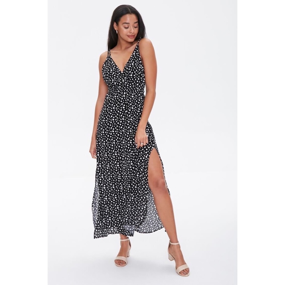 Forever21 spotted print m-slit dress